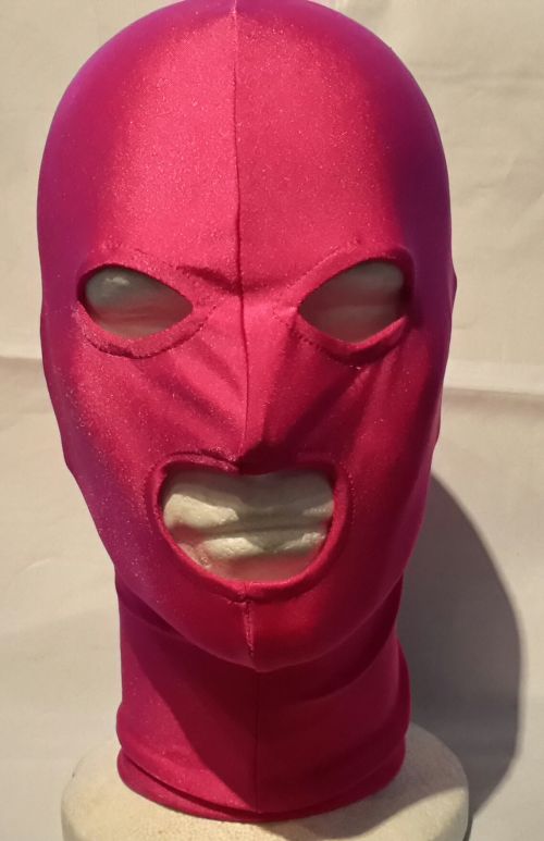 Stretch Hood Eye And Mouth Holes, Pink.